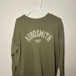 Aerosmith Olive Green Crewneck